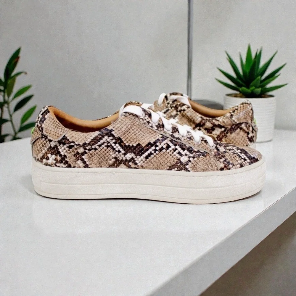 J/Slides Hilton Leather Sneakers Women's Size 8.5- Casual Chic, Urban, Platform